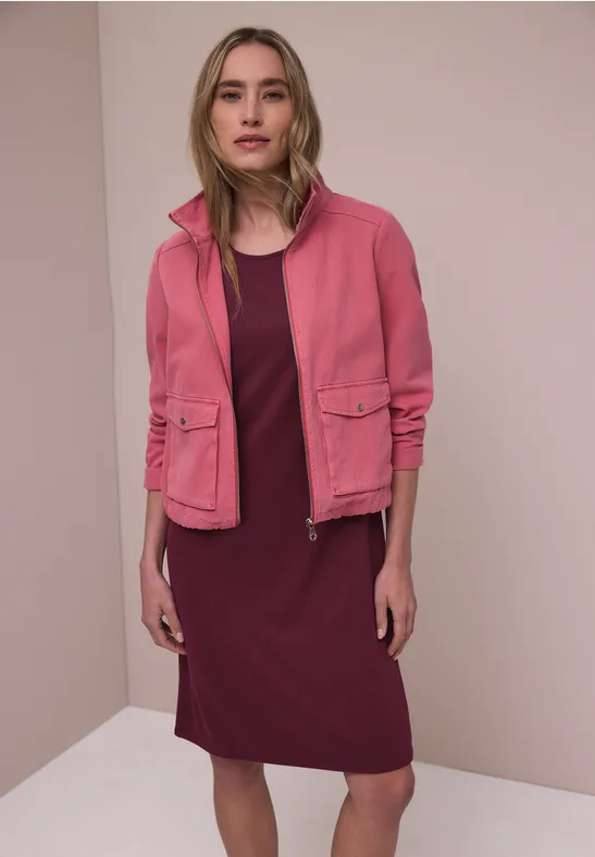 Knielange jersey jurk truffle red