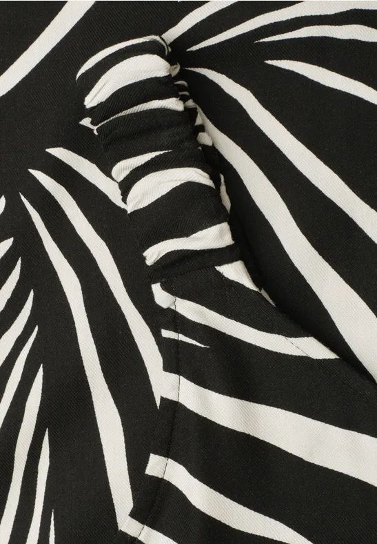 Zwart-wit zebraprint met ruches