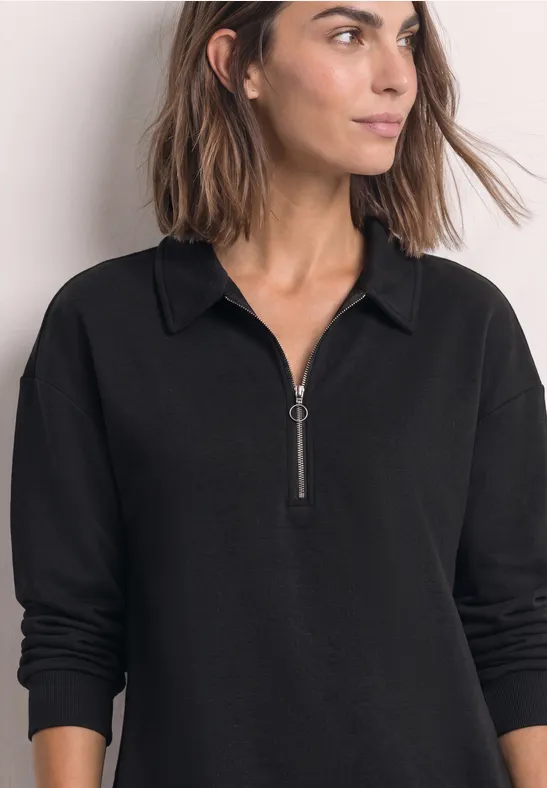 Street One Kniehoge sweaterjurk met ritsdetail 