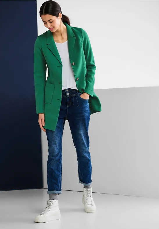 Cosy Mantel mit Reverskragen garden green