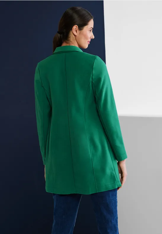 Cosy Mantel mit Reverskragen garden green