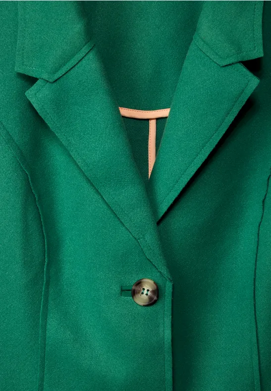 Cosy Mantel mit Reverskragen garden green