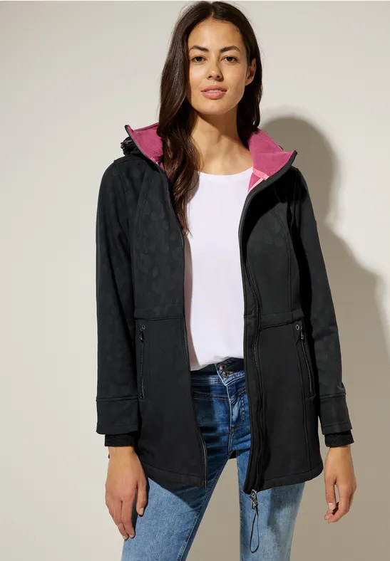 Softshelljacke mit Leomuster Black