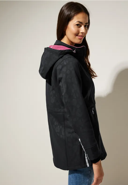 Softshelljacke mit Leomuster Black