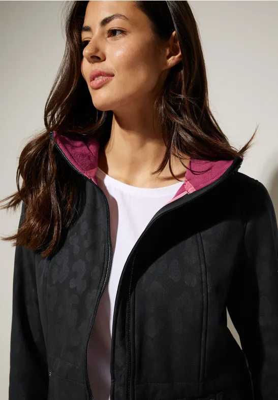 Softshelljacke mit Leomuster Black