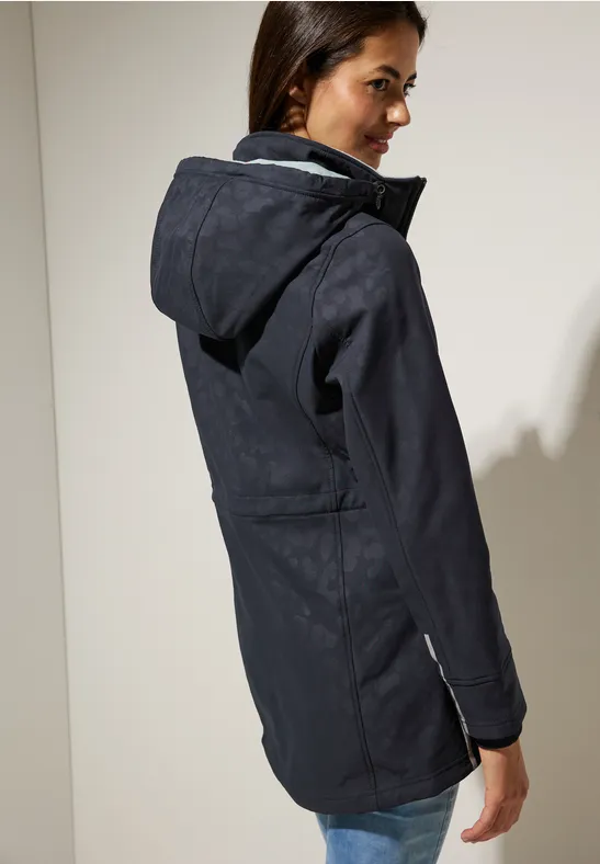 Softshelljacke mit Leomuster gravity blue