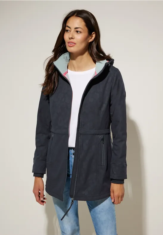 Softshelljacke mit Leomuster gravity blue