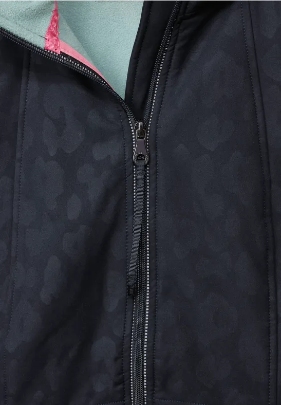 Softshelljacke mit Leomuster gravity blue