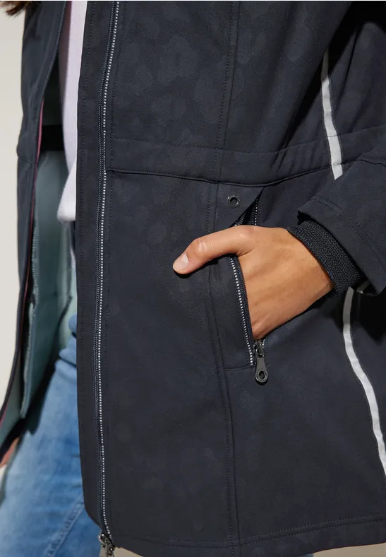 Softshelljacke mit Leomuster gravity blue