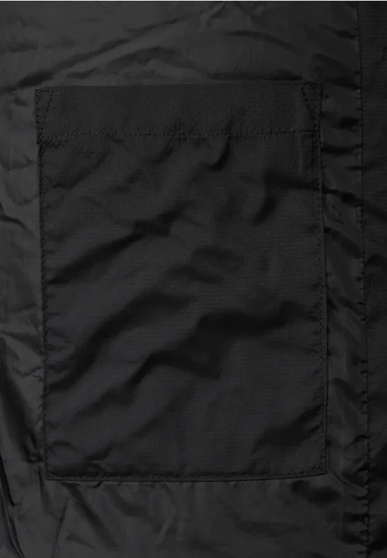 Langer Stepp Wintermantel Black