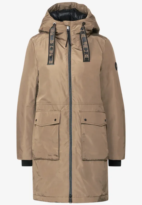 Glänzende Longjacke rocky brown