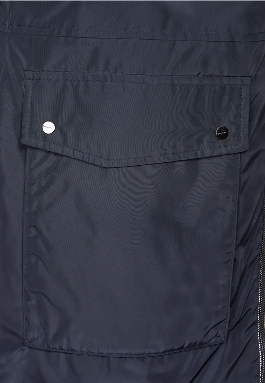 Glänzende Longjacke gravity blue