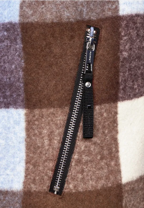 Hoodie Karojacke mit Kapuze sleek brown