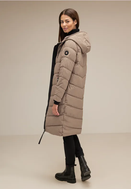 Langer Teflon Wintermantel rocky brown