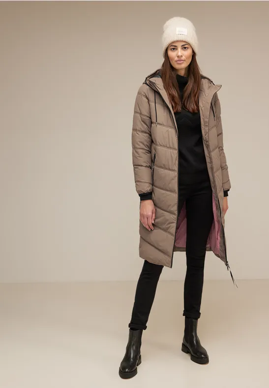 Langer Teflon Wintermantel rocky brown