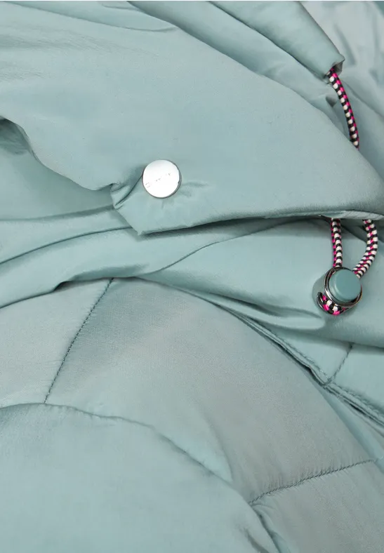 Langer Stepp Wintermantel polar mint