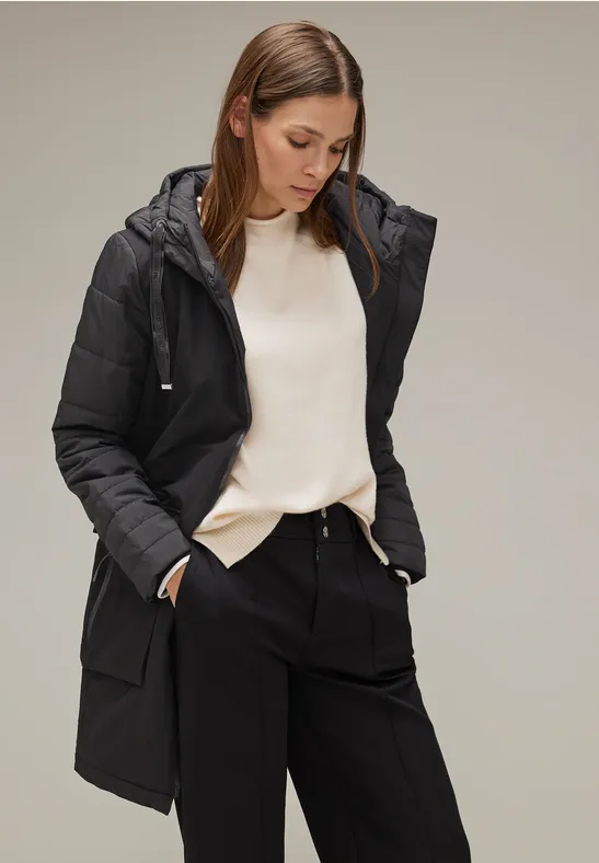 Softshell Materialmix Parka Black