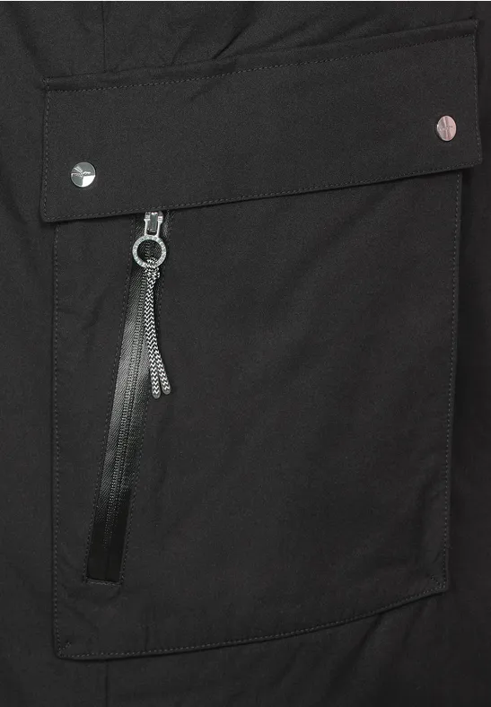 Softshell Materialmix Parka Black