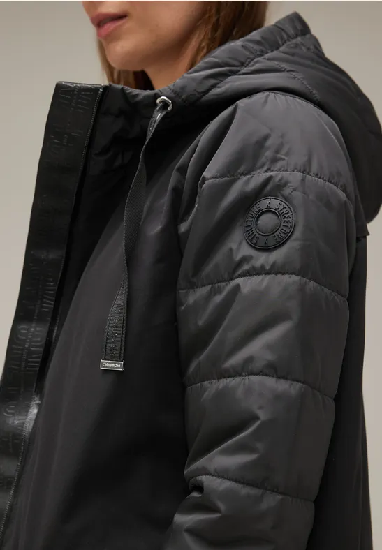 Softshell Materialmix Parka Black