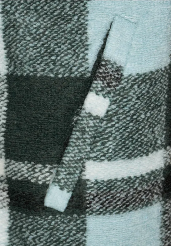 Karo Overshirt mit Kapuze light polar mint