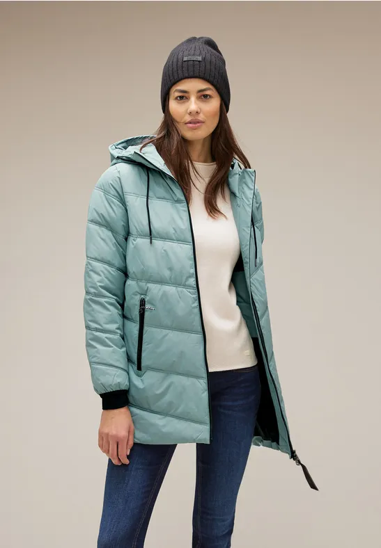 Kurzer Teflon Steppmantel polar mint