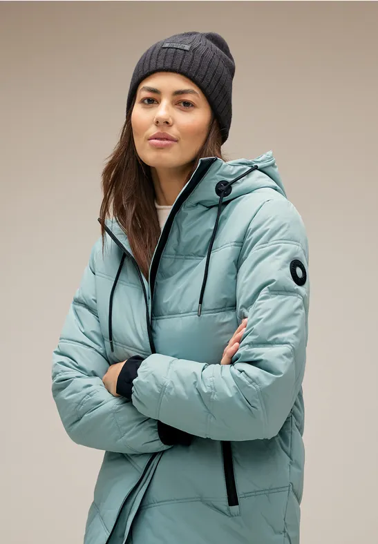 Kurzer Teflon Steppmantel polar mint