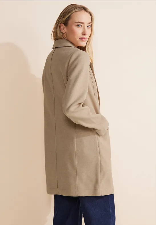 Manteau mi-saison cosy dark nutty mocca melange