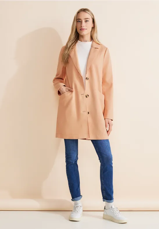 Manteau mi-saison cosy soft apricot