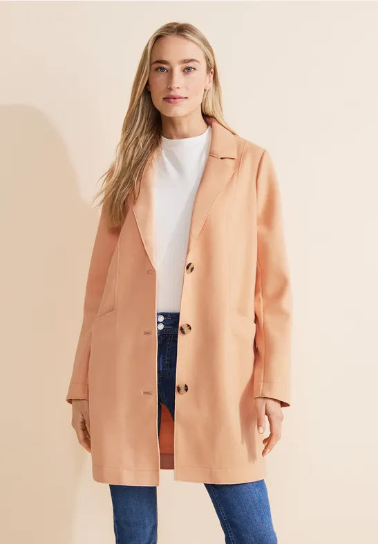 Manteau mi-saison cosy soft apricot