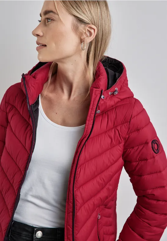 Veste courte matelassée carpet red