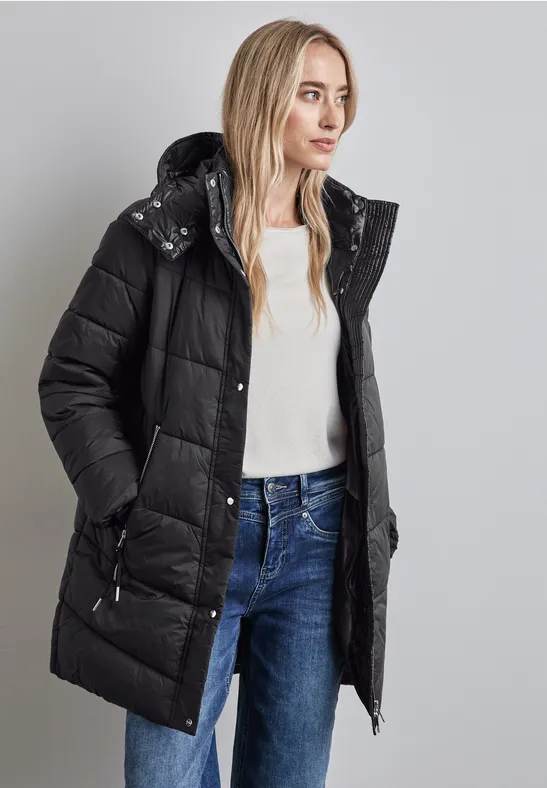 Jacke mit abnehmbarer Kapuze Black