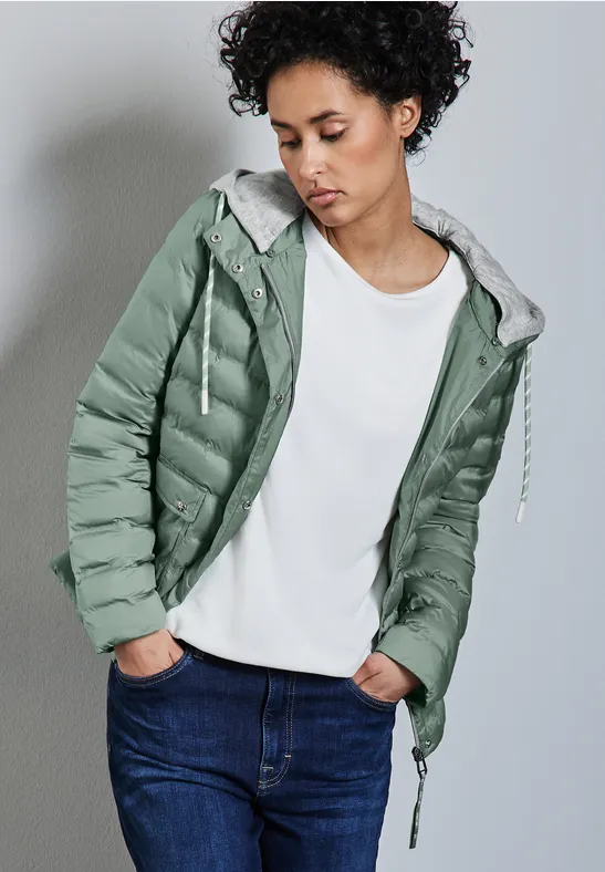 Veste avec capuche amovible mint green