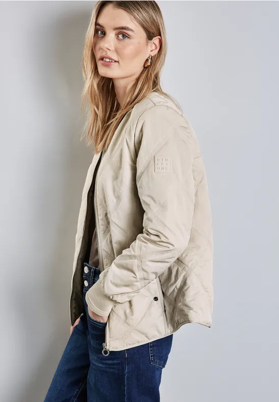 Blouson avec motif piqué pearly sand