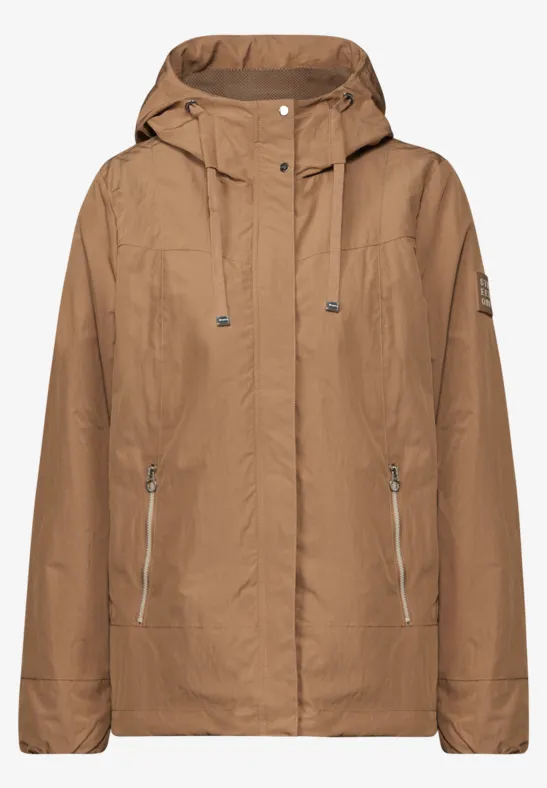 Moderner Windbreaker creamy brown