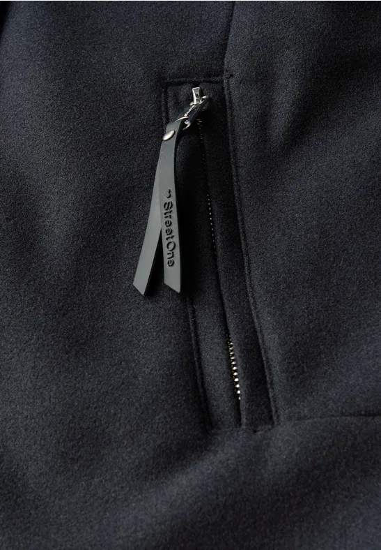 Jas met gebreide details Obsidian Blue