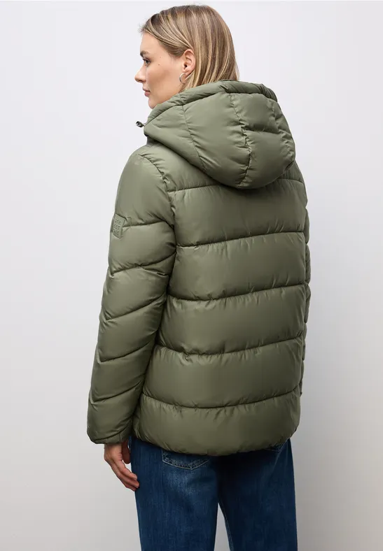 Kurze Steppjacke Lichen Green
