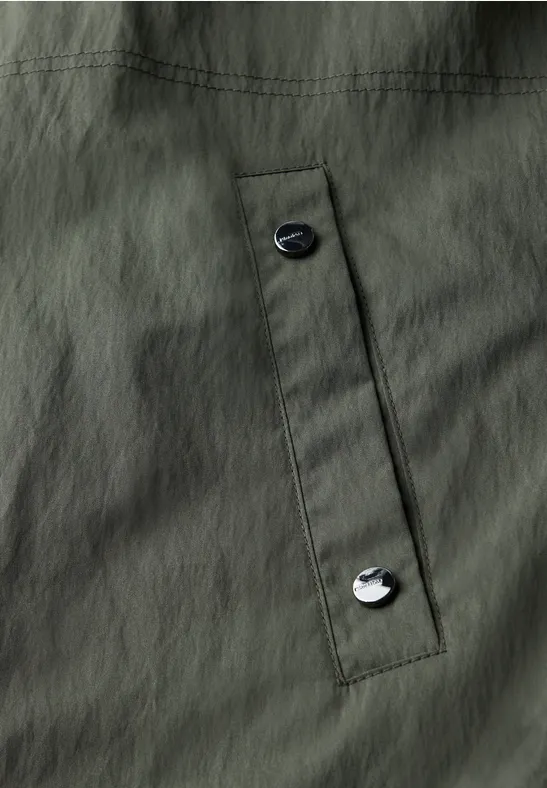 Langer Blouson mit Kapuze cypress green