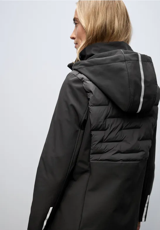 Softshell jas met details Black