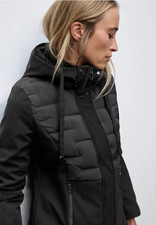 Softshell jas met details Black