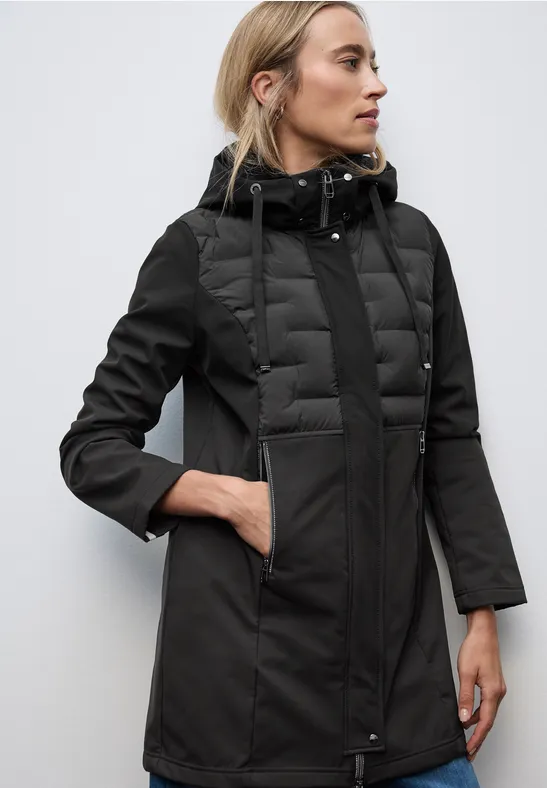 Softshell jas met details Black