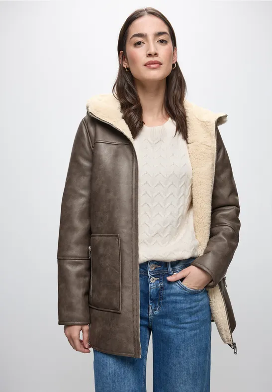Lederlook jasje Sandy Mocca