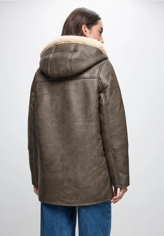 Lederlook jasje Sandy Mocca