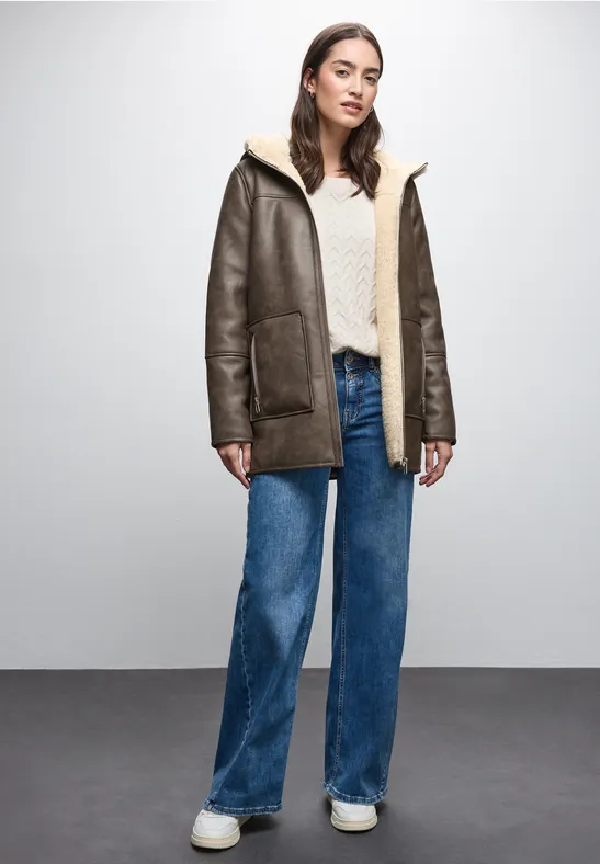 Lederlook jasje Sandy Mocca