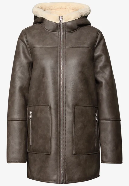 Lederlook jasje Sandy Mocca