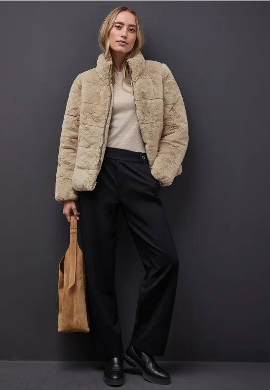 Veste matelassée en fausse fourrure Smooth Champagne