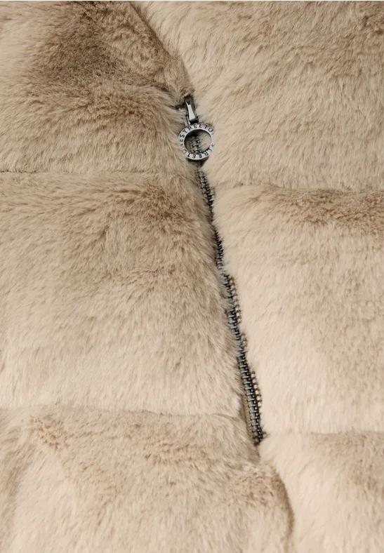 Veste matelassée en fausse fourrure Smooth Champagne