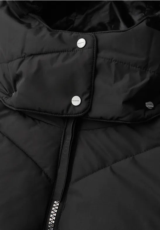 Veste matelassée de longueur midi Black