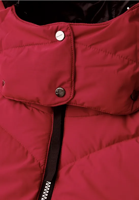 Gewatteerd jack in midilengte carpet red