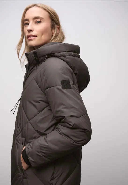 Veste longue matelassée nomad brown