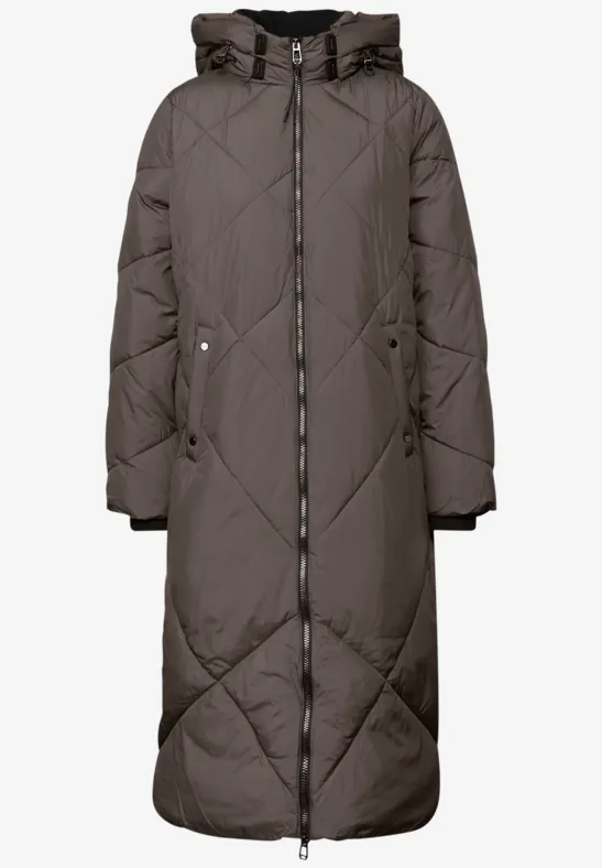 Veste longue matelassée nomad brown